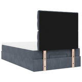Ottoman Bed with Mattresses Dark Grey King Single Velvet - Extra Image