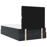 Ottoman Bed with Mattresses Black King Single Velvet - Extra Image