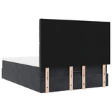 Ottoman Bed with Mattresses Black Double Velvet - Extra Image