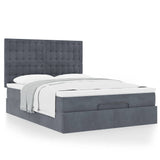 Ottoman Bed with Mattresses Dark Grey Queen Velvet - Top-Down View