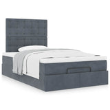 Ottoman Bed with Mattresses Dark Grey King Single Velvet - Top-Down View