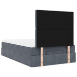 Ottoman Bed with Mattresses Dark Grey King Single Velvet - Extra Image