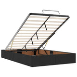 Ottoman Bed with Mattresses Black King Single Velvet