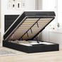 Ottoman Bed with Mattresses Black King Single Velvet