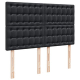 Ottoman Bed with Mattress & LEDs Black Double Faux Leather - Extra Image