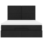 Ottoman Bed with Mattress & LEDs Black Double Fabric
