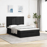 Ottoman Bed with Mattress & LEDs Black Double Fabric - Top-Down View