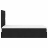 Ottoman Bed with Mattress & LEDs Black King Single Fabric - Extra Image