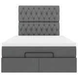 Ottoman Bed with Mattress & LEDs Dark Grey King Single Fabric - Extra Image