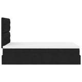 Ottoman Bed with Mattress & LEDs Black King Single Fabric - Extra Image