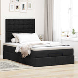 Ottoman Bed with Mattress & LEDs Black King Single Fabric - Top-Down View