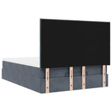 Ottoman Bed with Mattresses & LEDs Dark Grey Queen Velvet - Extra Image