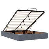 Ottoman Bed with Mattresses & LEDs Dark Grey Queen Velvet - Extra Image