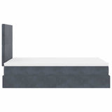 Ottoman Bed with Mattresses & LEDs Dark Grey King Single Velvet - Extra Image