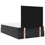 Ottoman Bed with Mattresses & LEDs Black King Single Velvet - Extra Image