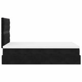 Ottoman Bed with Mattresses & LEDs Black King Single Velvet - Extra Image