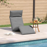 Folding Sun lounger Grey 175x54x8.5 cm Oxford Fabric - Side View