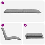 Folding Sun lounger Grey 175x54x8.5 cm Oxford Fabric - Close-Up Angle