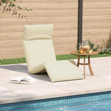 Folding Sun lounger Cream 175x54x8.5 cm Oxford Fabric - Side View