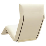 Folding Sun lounger Cream 175x54x8.5 cm Oxford Fabric - Rear View