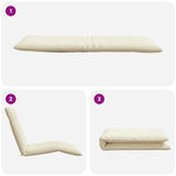 Folding Sun lounger Cream 175x54x8.5 cm Oxford Fabric