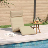 Folding Sun lounger Beige 175x54x8.5 cm Oxford Fabric - Side View