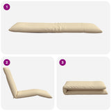 Folding Sun lounger Beige 175x54x8.5 cm Oxford Fabric - Close-Up Angle
