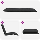 Folding Sun lounger Black 175x54x8.5 cm Oxford Fabric - Close-Up Angle