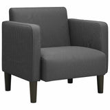 Sofa Chair with Armrests Dark Grey 54 cm Corduroy Fabric - Front View