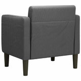 Sofa Chair with Armrests Dark Grey 54 cm Corduroy Fabric - 45-Degree Angle