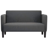 Loveseat Sofa Dark Grey 109 cm Corduroy Fabric - Side View