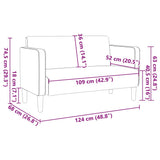 Loveseat Sofa Dark Grey 109 cm Corduroy Fabric - Low Angle