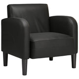 Sofa Chair with Armrests Black 54 cm Faux Leather - Front View