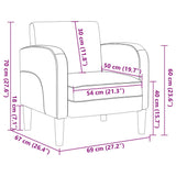Sofa Chair with Armrests Black 54 cm Faux Leather