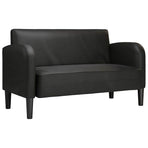 Loveseat Sofa Black 110 cm Faux Leather