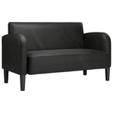 Loveseat Sofa Black 110 cm Faux Leather - Front View