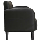 Loveseat Sofa Black 110 cm Faux Leather - Top-Down View
