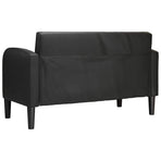 Loveseat Sofa Black 110 cm Faux Leather