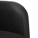 Loveseat Sofa Black 110 cm Faux Leather - Rear View
