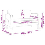 Loveseat Sofa Black 110 cm Faux Leather - Low Angle