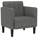 Sofa Chair with Armrests Dark Grey 53 cm Fabric - Front View