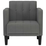 Sofa Chair with Armrests Dark Grey 53 cm Fabric - Side View