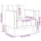 Sofa Chair with Armrests Dark Grey 53 cm Fabric - Low Angle