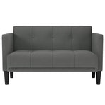 Loveseat Sofa Dark Grey 111 cm Fabric