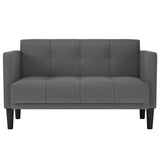 Loveseat Sofa Dark Grey 111 cm Fabric - Side View