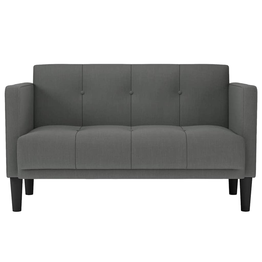 Loveseat Sofa Dark Grey 111 cm Fabric