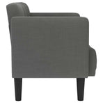 Loveseat Sofa Dark Grey 111 cm Fabric