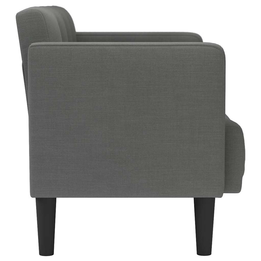 Loveseat Sofa Dark Grey 111 cm Fabric