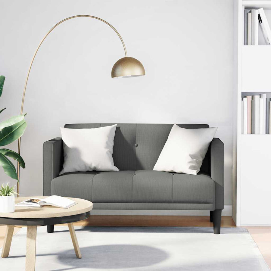 Loveseat Sofa Dark Grey 111 cm Fabric