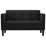 Loveseat Sofa Black 111 cm Velvet